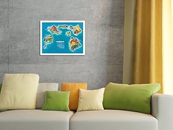 Hawaiian Air アートマップ ビンテージポスター Amazon.com: Hawaii Islands Route Map - Hawaiian Air Lines